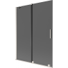 Mexen Velar dvojkrídlová sprchová zástena 130 x 150 cm, grafit, brúsený nikel - 896-130-000-41-97
