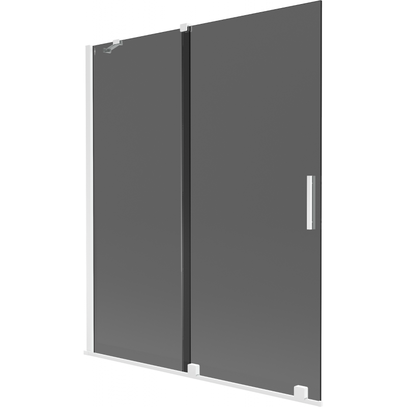 Mexen Velar vaničková zástena 2-krídlová posuvná 140 x 150 cm, grafit, biely - 896-140-000-41-20