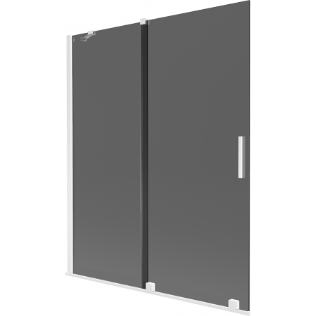 Mexen Velar vaničková zástena 2-krídlová posuvná 140 x 150 cm, grafit, biely - 896-140-000-41-20