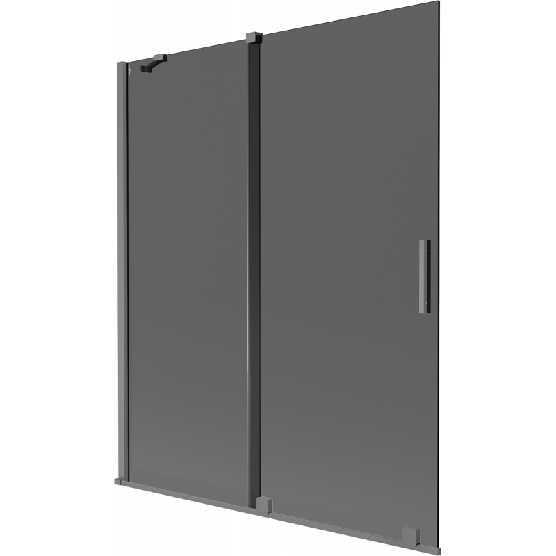 Mexen Velar dvojkrídlová zasúvacia vaňová zástena 140 x 150 cm, grafit, gun metal - 896-140-000-41-95