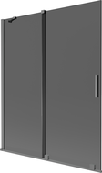 Mexen Velar dvojkrídlová zasúvacia vaňová zástena 140 x 150 cm, grafit, gun metal - 896-140-000-41-95
