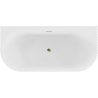 Mexen Sella voľne stojaca pri stene ryhovaná vaňa 170 x 80 cm, biela lesk, prepad zlatý - 52711708000-50