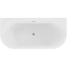 Mexen Sella voľne stojaca pri stene drážkovaná vaňa 170 x 80 cm, biely lesk, prepadová kefa meď - 52711708000-65