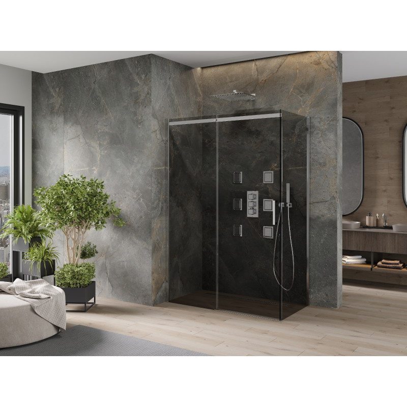 Mexen Omega rozťahovacia sprchová kabína 130 x 70 cm, grafit, chróm - 825-130-070-01-40