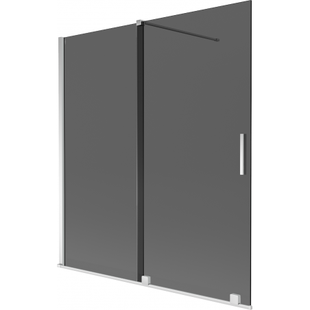 Mexen Velar vaňová zástena 2-krídlová posuvná 150 x 150 cm, grafitová, chróm - 896-150-000-41-01
