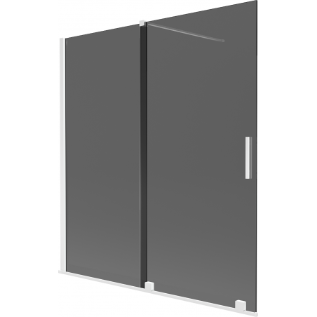 Mexen Velar dvojkrídlová posuvná vanička 150 x 150 cm, grafitová, biela - 896-150-000-41-20