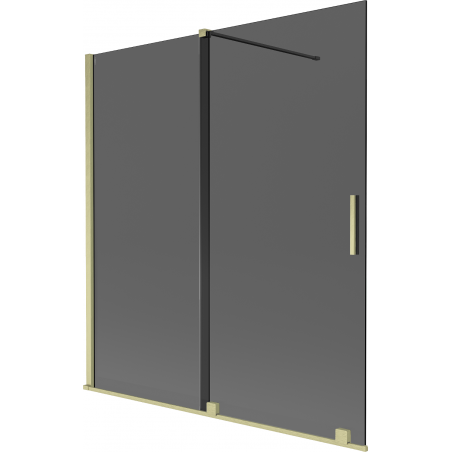 Mexen Velar sprchová zástena 2-krídlová posuvná 150 x 150 cm, grafitová, zlatá brúsená - 896-150-000-41-55