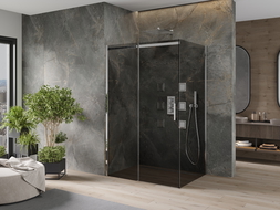 Mexen Omega zasúvacia sprchová kabína 130 x 80 cm, grafit, chróm - 825-130-080-01-40