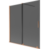 Mexen Velar vanová zástěna 2-dielna posuvná 150 x 150 cm, grafit, brúsená meď - 896-150-000-41-65
