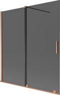 Mexen Velar vanová zástěna 2-dielna posuvná 150 x 150 cm, grafit, brúsená meď - 896-150-000-41-65