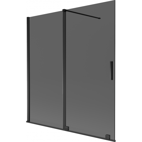 Mexen Velar dvojkrídlová zasúvacia vaňová zástena 150 x 150 cm, grafit, čierna - 896-150-000-41-70