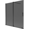 Mexen Velar dvojkrídlová zasúvacia vaňová zástena 150 x 150 cm, grafit, čierna - 896-150-000-41-70