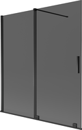 Mexen Velar dvojkrídlová zasúvacia vaňová zástena 150 x 150 cm, grafit, čierna - 896-150-000-41-70