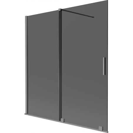 Mexen Velar vaňová zástena 2-krídlová zasúvacia 150 x 150 cm, grafit, pištoľová oceľ - 896-150-000-41-95