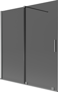 Mexen Velar vaňová zástena 2-krídlová zasúvacia 150 x 150 cm, grafit, pištoľová oceľ - 896-150-000-41-95