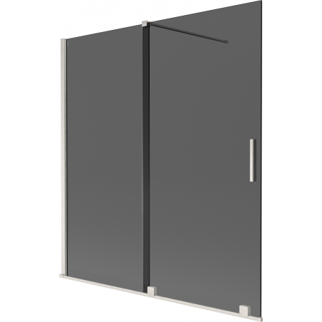 Mexen Velar vaňová zástena 2-krídlová posuvná 150 x 150 cm, grafit, kartáčovaný nikel - 896-150-000-41-97