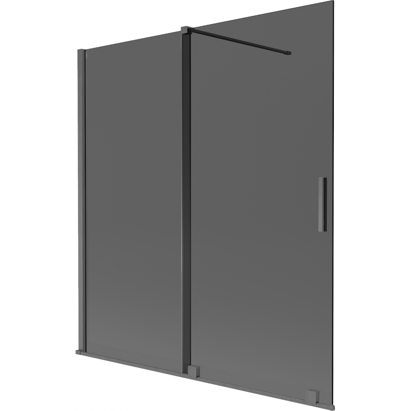 Mexen Velar sprchový panel 2-dverový posuvný 150 x 150 cm, grafit, brúsená gun gray - 896-150-000-41-66