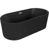 Mexen Paola voľne stojaca vaňa ryhovaná 170 x 80 cm, čierna matná, prepad niklovaný kartáčovaný - 52721708071-97