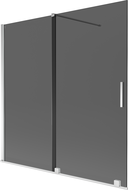 Mexen Velar vaňový paravan 2-krídlový posuvný 160 x 150 cm, grafit, chróm - 896-160-000-41-01