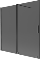 Mexen Velar vanová zástěna 2-dielna posuvná 160 x 150 cm, grafit, gun gray brúsený - 896-160-000-41-66