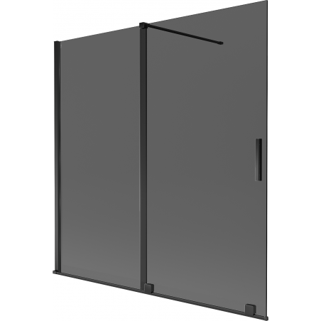 Mexen Velar, 2-krídlové posuvné vaňové paravány 160 x 150 cm, grafit, čierna - 896-160-000-41-70