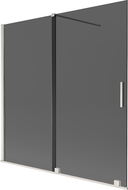 Mexen Velar paraván na vaňu 2-krídlový posuvný 160 x 150 cm, grafit, brúsený nikel - 896-160-000-41-97