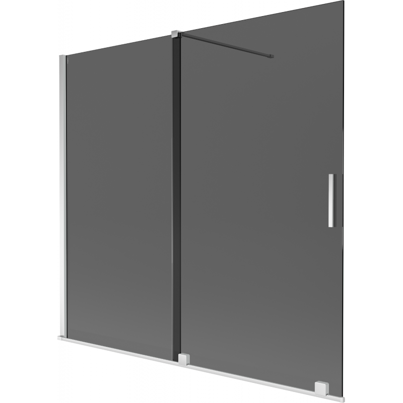 Mexen Velar vaňová stena 2-krídlová posuvná 170 x 150 cm, grafit, chróm - 896-170-000-41-01