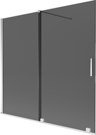 Mexen Velar vaňová stena 2-krídlová posuvná 170 x 150 cm, grafit, chróm - 896-170-000-41-01
