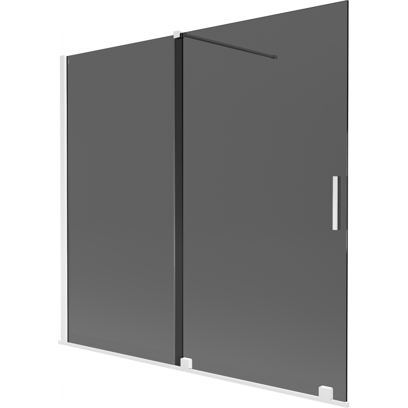 Mexen Velar vaňa s dvomi krídlovými posuvnými dverami 170 x 150 cm, grafitová, biela - 896-170-000-41-20