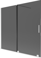 Mexen Velar vaňa s dvomi krídlovými posuvnými dverami 170 x 150 cm, grafitová, biela - 896-170-000-41-20