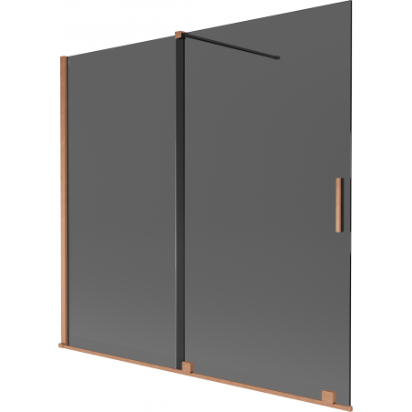 Mexen Velar dvojkrídlové posuvné sprchovacie dvere 170 x 150 cm, grafit, brúsená meď - 896-170-000-41-65