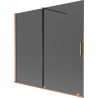 Mexen Velar vaňová zástena dvojkrídlová posuvná 170 x 150 cm, grafit, kartáčovaná meď - 896-170-000-41-65