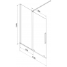 Mexen Velar dvojkrídlové posuvné sprchovacie dvere 170 x 150 cm, grafit, brúsená meď - 896-170-000-41-65