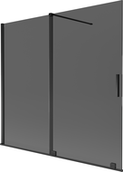 Mexen Velar sprchová zástena 2-krídlová posuvná 170 x 150 cm, grafitová, čierna - 896-170-000-41-70