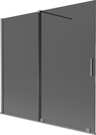 Mexen Velar vaňová zástena 2-krídlová posuvná 170 x 150 cm, grafit, gun metal - 896-170-000-41-95