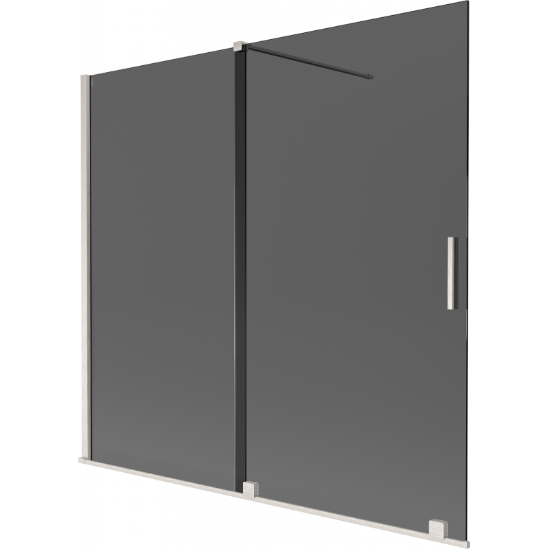 Mexen Velar vanová zábrana 2-krídlová posuvná 170 x 150 cm, grafitová, brúsený nikel - 896-170-000-41-97