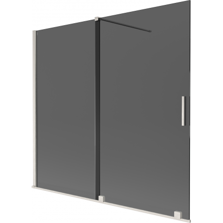 Mexen Velar vanová zábrana 2-krídlová posuvná 170 x 150 cm, grafitová, brúsený nikel - 896-170-000-41-97