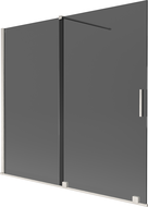 Mexen Velar vanová zábrana 2-krídlová posuvná 170 x 150 cm, grafitová, brúsený nikel - 896-170-000-41-97
