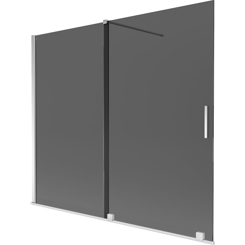 Mexen Velar posuvná vaňová zástena 2-krídlová, 180 x 150 cm, grafitová, chróm - 896-180-000-41-01