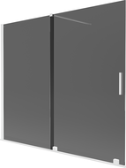 Mexen Velar vaňa paraván 2-krídlový posuvný 180 x 150 cm, grafit, biely - 896-180-000-41-20