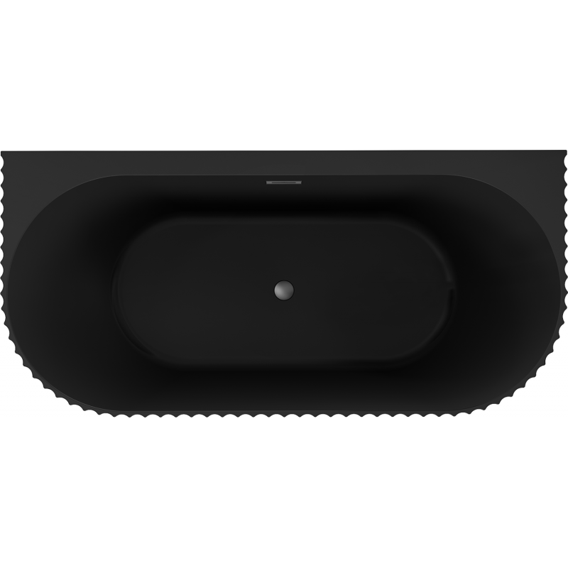 Mexen Sella voľne stojaca nástenná rebrovaná vaňa 170 x 80 cm, čierna matná, prepad gun metal - 52711708071-95