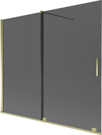 Mexen Velar dvojkrídlové sprchové dvere 180 x 150 cm, grafitové, zlaté - 896-180-000-41-50