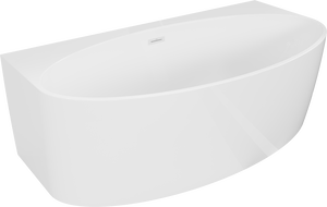 Mexen Bruna voľne stojaca pri stene 150 x 82 cm, biela lesk, biely prepad - 52731508200-20