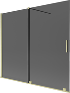 Mexen Velar vaňová zástena 2-krídlová posuvná 180 x 150 cm, grafit, zlatý brúsený - 896-180-000-41-55