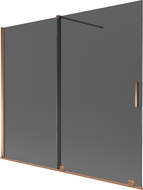 Mexen Velar dvojkrídlový posuvný sprchový paraván 180 x 150 cm, grafit, ružové zlato - 896-180-000-41-60