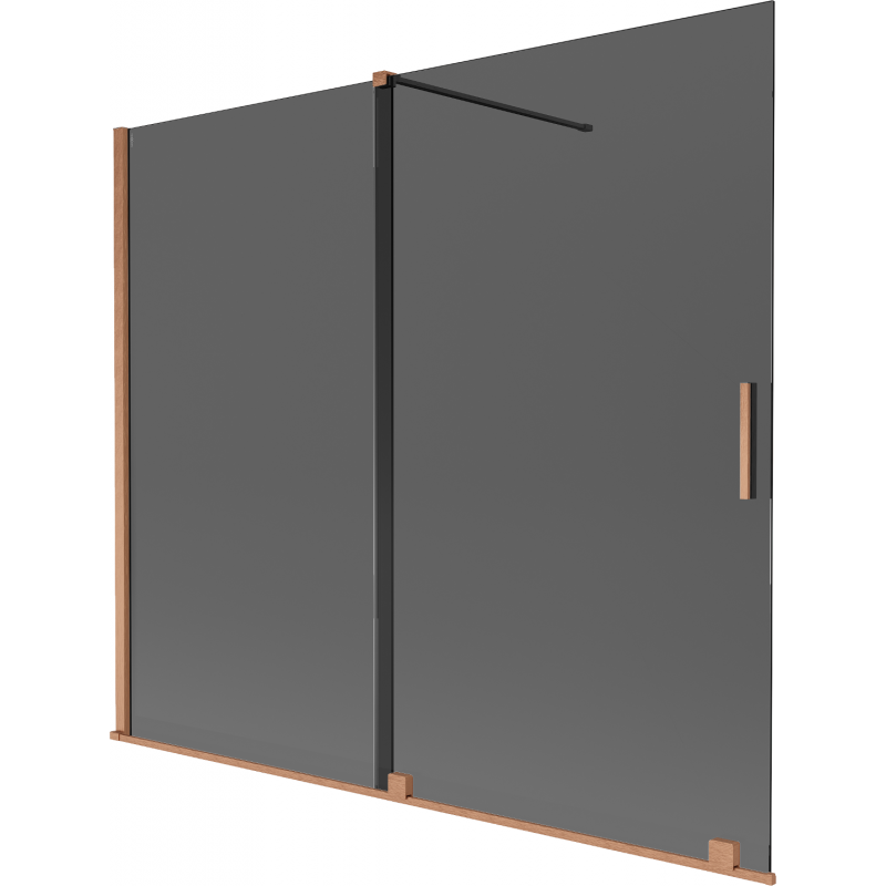 Mexen Velar, dvojkrídlové zasúvacie sprchové dvere 180 x 150 cm, grafit, brúsená meď - 896-180-000-41-65