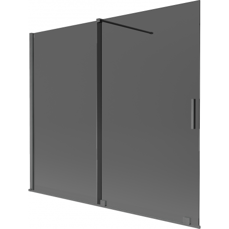 Mexen Velar vaňová zástena, 2-krídlová posuvná, 180 x 150 cm, grafit, brúsená gun gray - 896-180-000-41-66