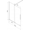 Mexen Velar dvojkrídlový sprchový panel 180 x 150 cm, grafit, gun metal - 896-180-000-41-95