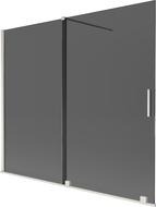 Mexen Velar paraván na vaňu, dvojkrídlový, posuvný, 180 x 150 cm, grafit, brúsený nikel - 896-180-000-41-97