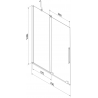 Mexen Velar dvojkrídlový zasúvací vaňový panel 70 x 150 cm, mliečny, chróm - 896-070-000-31-01